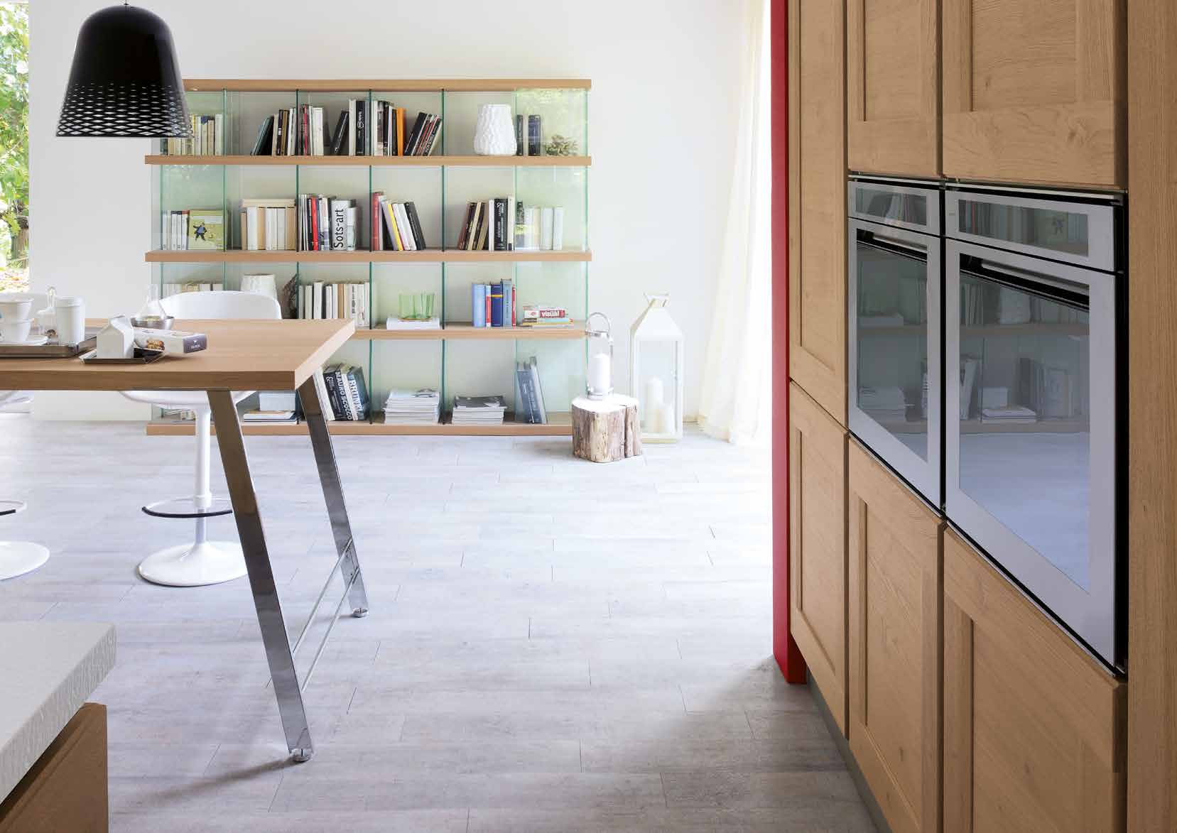Libreria legno e vetro Veneta cucine